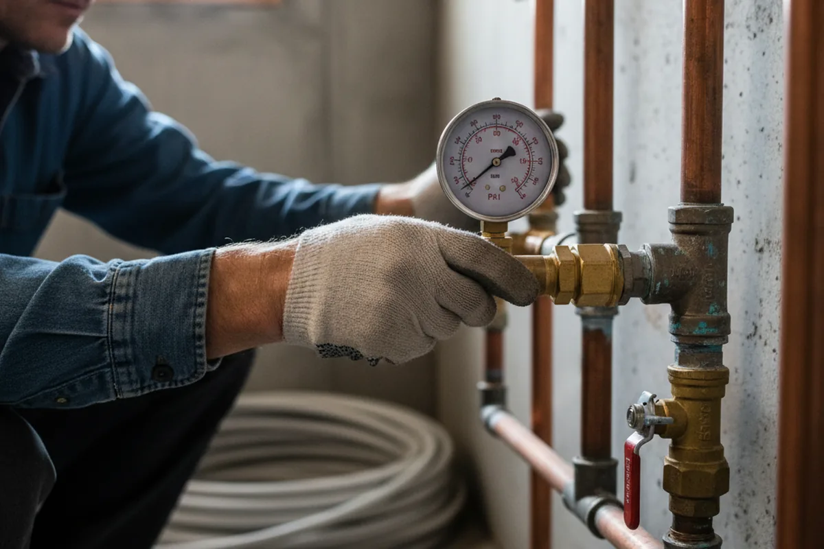 Pressure testing a repaired line during Water Line Repair in Clatskanie